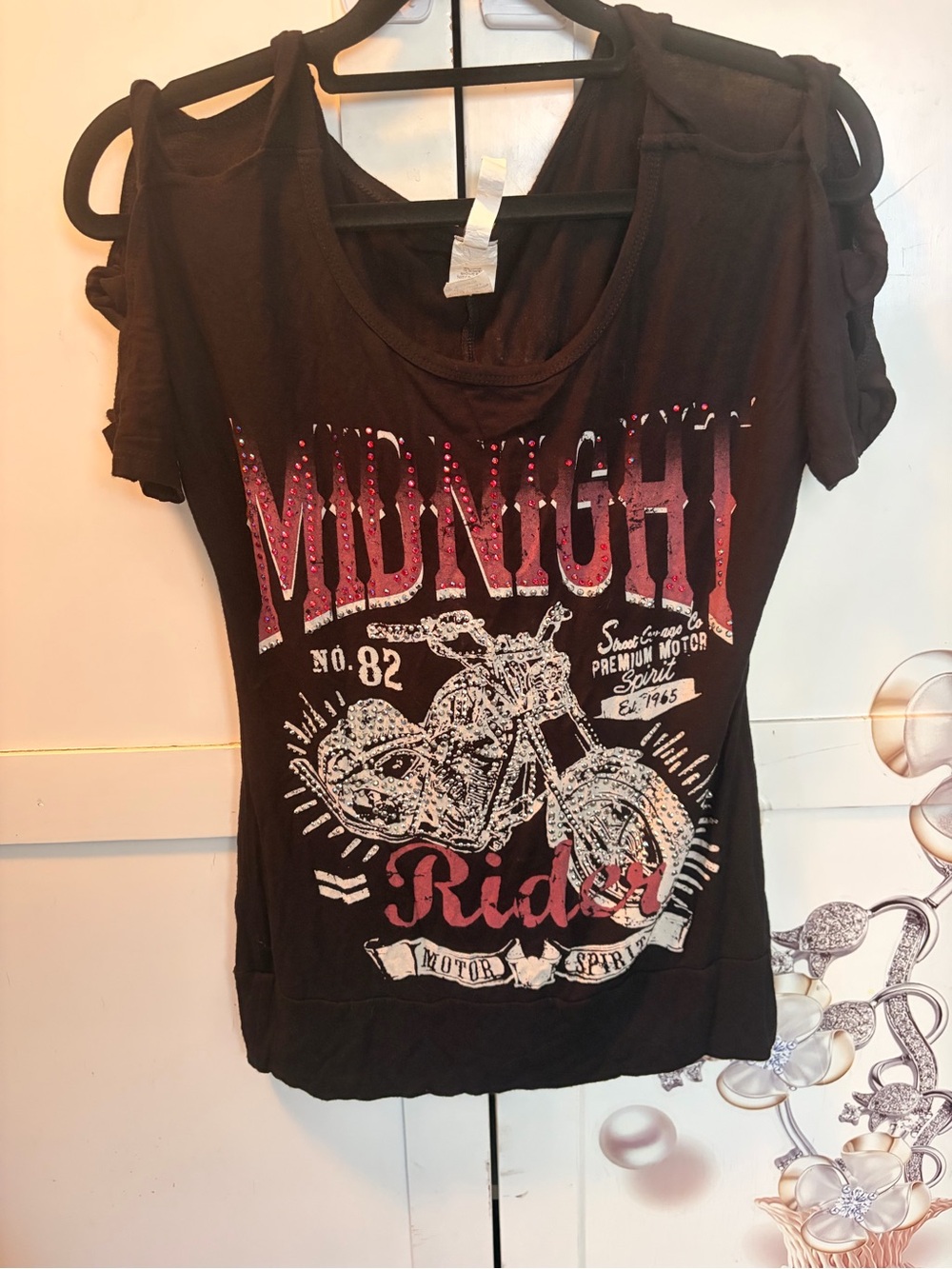 LIBERTY Black Black Short Sleeve 'Midnight Rider' Graphic Tee